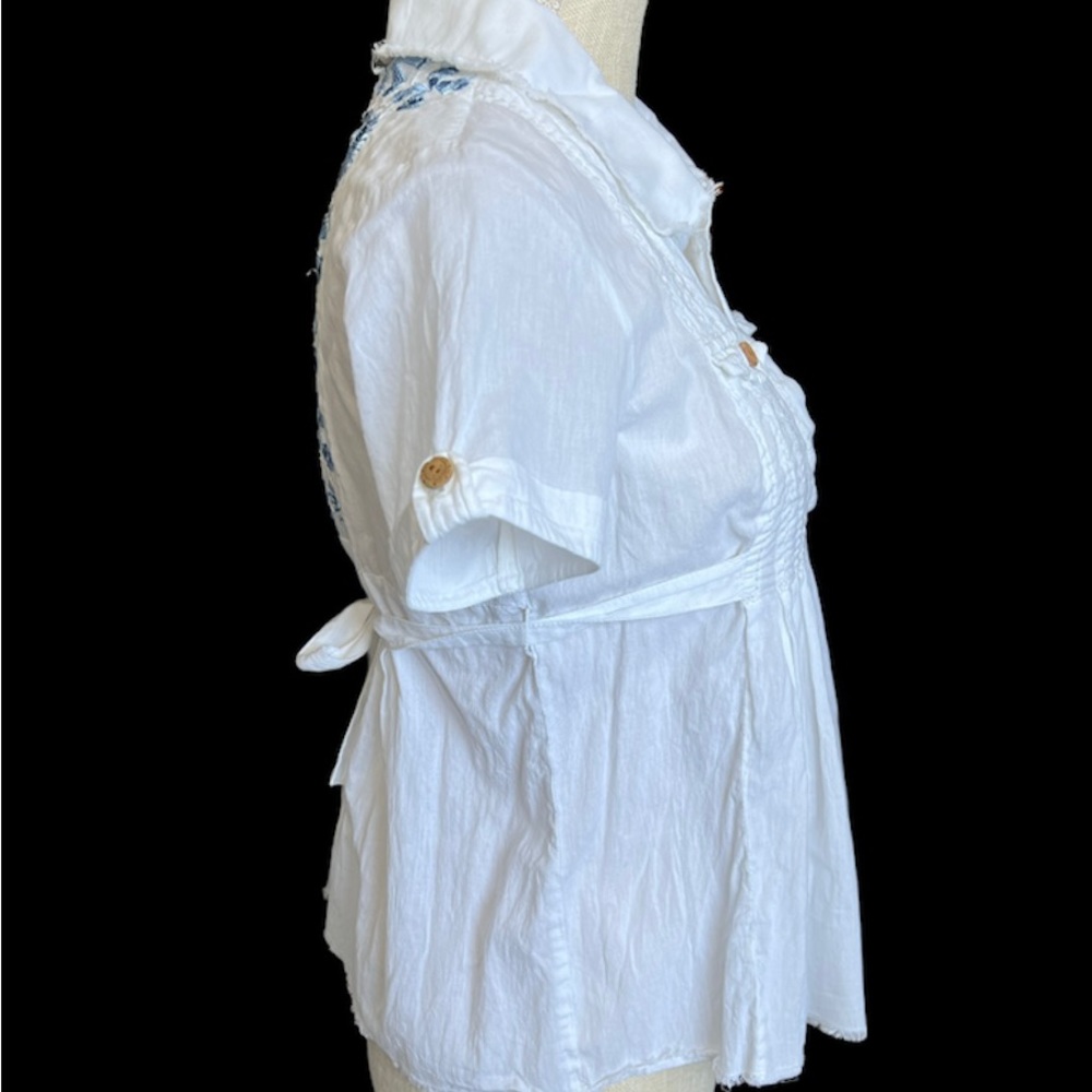 FREE PEOPLE Vintage Boho Embroidered Shirt 6 NWT - Picture 7 of 12